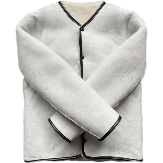 Fur all-in-one pure sheepskin jacket for middle-aged and elderly men, lamb wool cotton-padded jacket, pure sheepskin lining jacket, thickened leather top, round neck snap style XL Weight 110Jin Jin equals 0.5kg -130Jin Jin equals 0.5kg