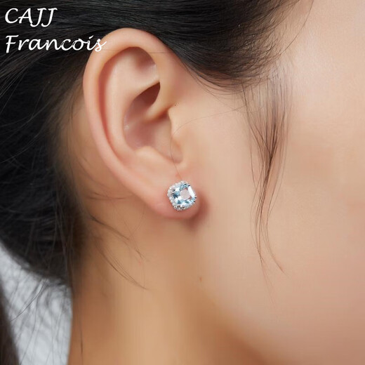 Keshan topaz earrings for women, daily commuting, simple, 925 silver, given as a gift, for self-wear, natural colored gemstones, jewelry and gemstones