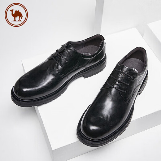 Camel business leather shoes comfortable casual cowhide men's shoes wedding banquet formal shoes P15A213014 black 42