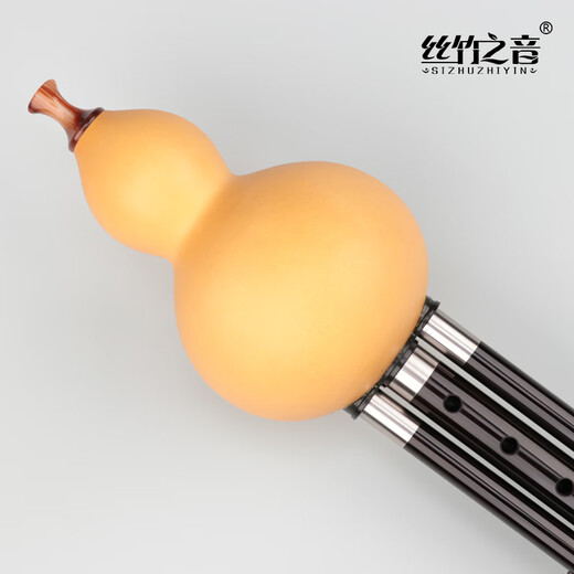 The sound of silk and bamboo ebony nine-hole gourd silk adult professional performance universal ethnic orchestral instrument Hulushi C tune + [No textbook 7 gifts]