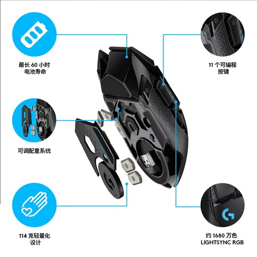 罗技（Logitech）G502 无线游戏鼠标  电竞游戏鼠标 RGB炫彩灯光 无线有线双模鼠标 K845游戏机械键盘 电竞键鼠套装 K845红轴+G502无线