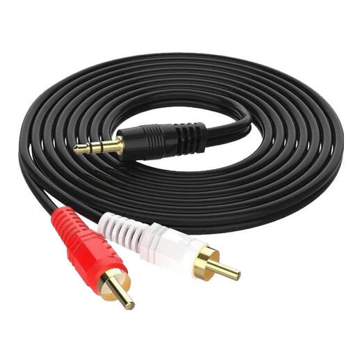 3.5mm one-to-two audio cable 3.5mm dual audio cable 2RCA double-head plug power amplifier computer speaker connection cable conversion line high-fidelity and cost-effective one-to-two 1.5 meters