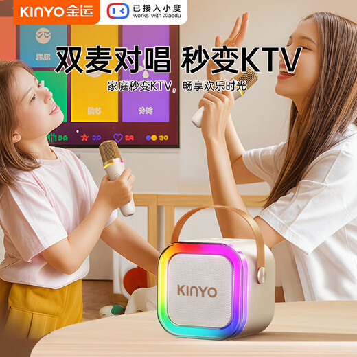 Jinyun karaoke microphone speaker all-in-one wireless microphone singing artifact home KTV set comes with sound card Bluetooth small audio karaoke connected to TV 2025 gift dome