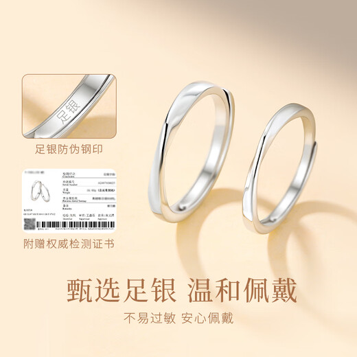 GLTEN Mobius Couple Rings Pure Silver Rings Girls Birthday Christmas Gifts Wedding Anniversary Gifts for Girlfriends and Wife Mobius Couple Rings-999 Pure Silver