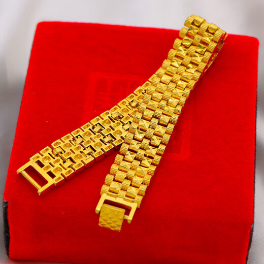 Laohuangxiang gold-wrapped silver bracelet for men, domineering boss chain, real men's trendy gold bracelet that does not fade, S buckle tank chain 10mm, about 33g