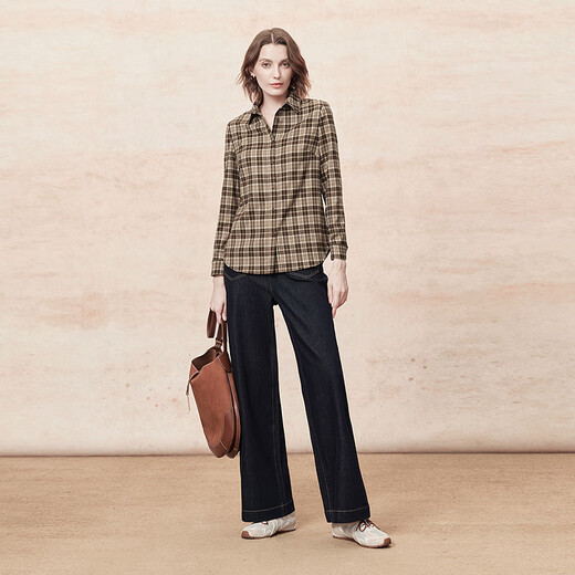 FINITY shirt 2025 winter new style simple temperament plaid casual commuting outer top for women KaGe S