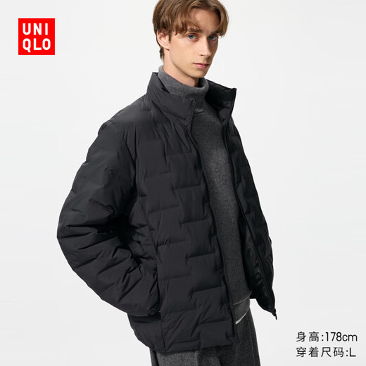 UNIQLO Men's and Women's PUFFTECH Air Cotton Jacket/Coat Jacket 25 Autumn and Winter New Style 485476 09 Black L /175/100A