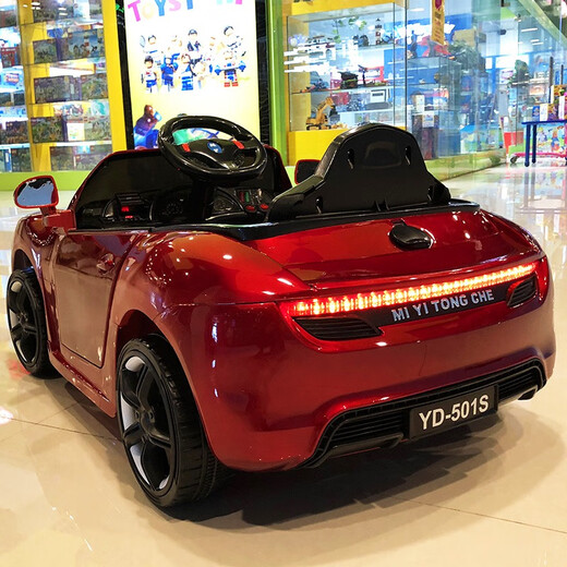 AiTong children's electric car 4-wheel toy car with remote control 1-3-4 years old can sit on and swing children's car birthday gift timekeeping flagship powder four-wheel drive 12V large battery leather seat