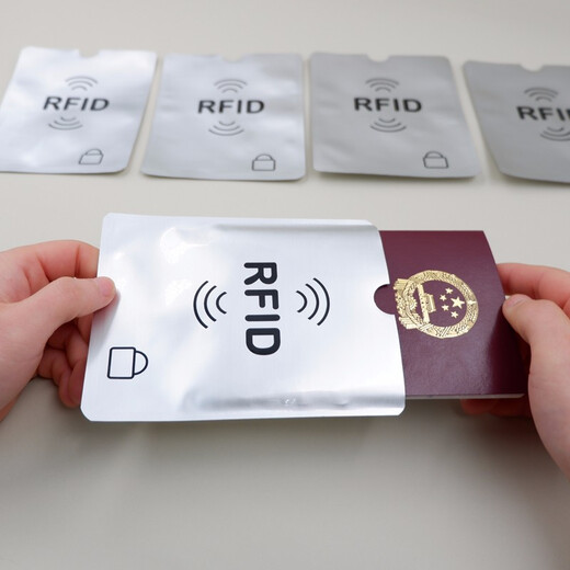 fancyfree shielded anti-theft card cover RFID portable tin foil bank card cover anti-scanning demagnetization ID card travel supplies RFID shielded passport cover (5 packs)
