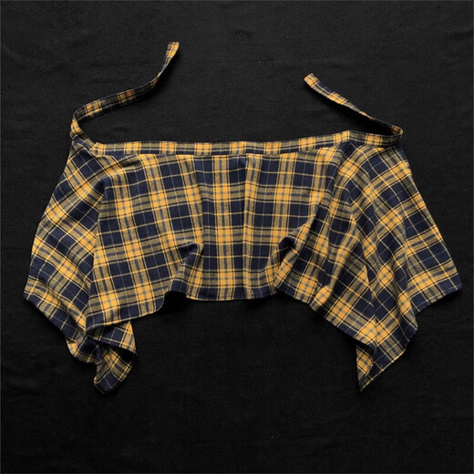 CEENIU Plaid Butt Curtain Women's Hip Covering Artifact Hem Layered Wear Casual Style Skirt One-piece Lace-up Butt Curtain Skirt Black and Yellow Checkered Shirt Skirt One Size