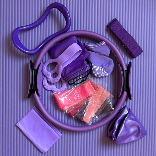 Sen uses 13-piece Pilates circle elastic yoga magic circle fascia stretching ring fitness ring yoga elastic magic pink 3-piece yoga set