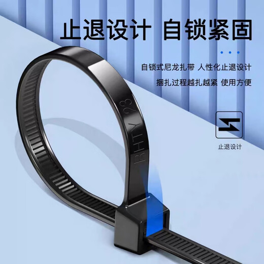 Tianyi self-locking nylon cable ties, cable management tape, host installation, gardening, cable desktop cable management, wire binding straps, black 4.7*300mm, 100 pieces