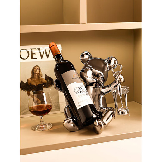 Tanbeiman red wine display rack violent bear red wine rack decoration sense niche light luxury home living room TV cabinet wine cabinet soft decoration 3-grid wine cabinet 6-piece set