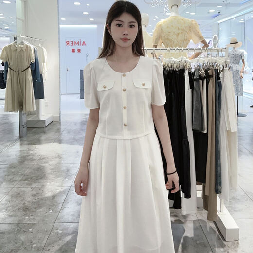 Eifini women's fashionable simple dress 1F4291071-1 white M