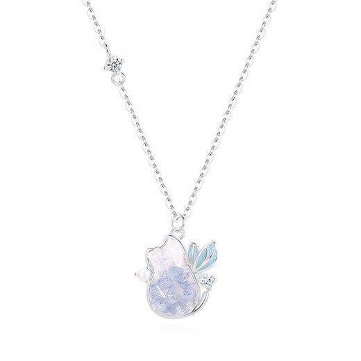 Gin Chie sterling silver crystal necklace women's cat pendant light luxury niche high-end Valentine's Day birthday gift for girlfriend Firefly and Cat Necklace (luminous)/selected crystal + birthday gift box rose gift box for wife/girl gift/with jewelry certificate