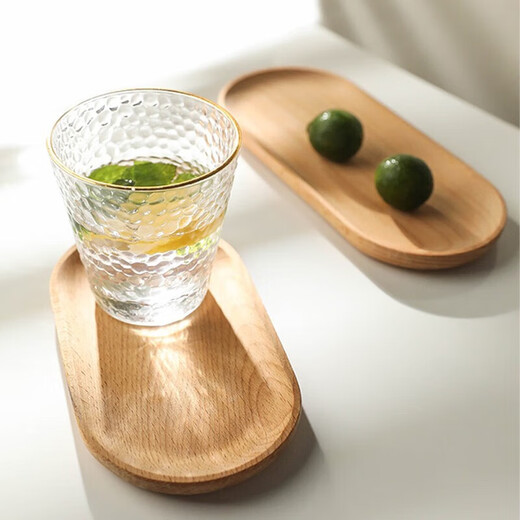 Jingxianju wooden pallet wooden tray wooden plate placement plate dessert plate small plate long plate snack restaurant tea tray tea cup beech coffee rectangular tray 20*13cm