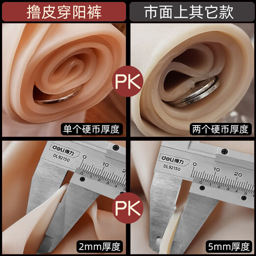 Jiuai (JIUAI) women's wearable penis dildo sexy underwear sex products lesbian toy three generations of skin tattoo nude waist L size (about 150-23