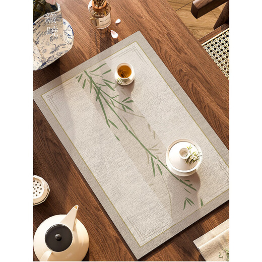Zhixiao New Chinese Zen Style Bamboo Tea Tea Mat Absorbent Tea Towel Tea Table Cloth Tea Table Flag Table Mat Bamboo Diatom Mud Soft Cushion 25*50cm Hot Selling Size