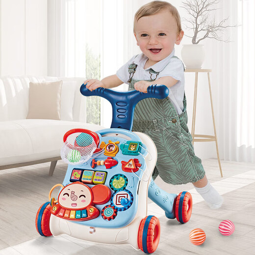 Walker Baby Multifunktional Walker Kleinkind Anti-Overturning Baby lernt zu laufen und verhindert das Gehen. Lerntisch Walker (Schießmodell) Pink