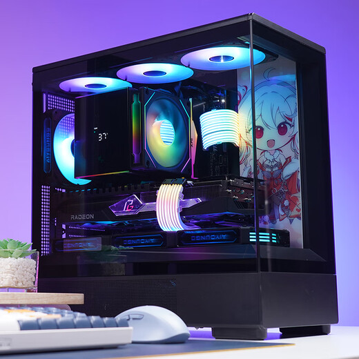 Patriot (aigo) Xingcanlan châssis de chambre avec vue sur la mer ordinateur de bureau Xingcan Xiaolan/Lan SE côté transparent M-atx démontage modulaire 360 ​​refroidi à l'eau blanc Xingcan Xiaolan noir (livré avec tableau décoratif) Le tableau d'aspiration magnétique est inclus avec la commande - en option