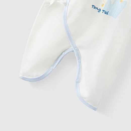 Tongtai (TONGTAI) baby jumpsuit spring and autumn pure cotton newborn clothes newborn butterfly romper and monk suit blue 52cm
