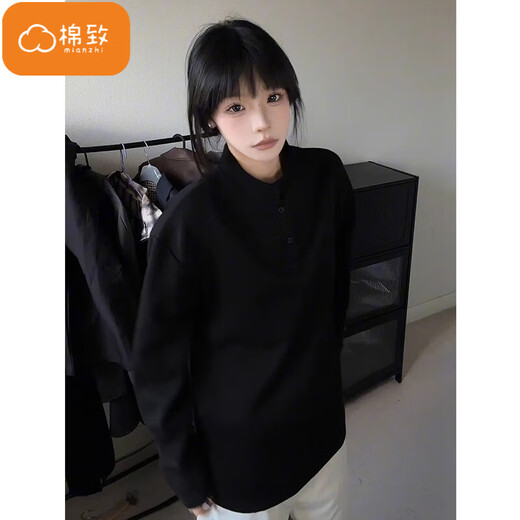 Cotton American deconstructed splicing heavyweight Henry collar sweatshirt for men spring and autumn new trendy loose stand-up collar bottoming shirt jacket 3268 white gray high quality XL 125-140Jin Jin equals 0.5 kg