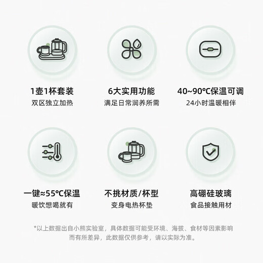 Bear (Bear) Health Kettle, Tea Kettle, Tea Maker, Health Kettle, Electric Kettle, Insulation, Fully Automatic, Home Office Glass Hot Water Kettle Heating Coaster, Stainless Steel Filter, Sky Blue 0.8L Health Kettle Set YSH-P08G7