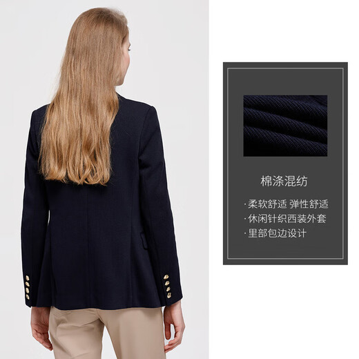 Hush Puppies Blazer décontracté tricoté d'hiver pour femme 196 Bleu foncé L