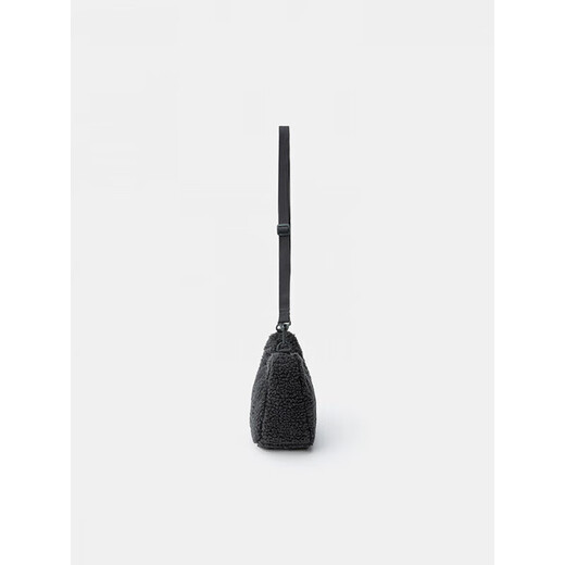 无印良品（MUJI）OBP再生抓绒 斜挎包 包包女包 新品 EF20CC5A 炭灰色
