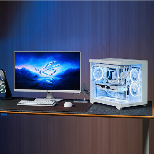 ASUS Tianxuan family bucket 14600KF/RTX5070 RTX5060Ti computer host graphics card pure white desktop e-sports game live design rendering DIY assembly machine with one 14600KF+RTX5060 Tianxuan