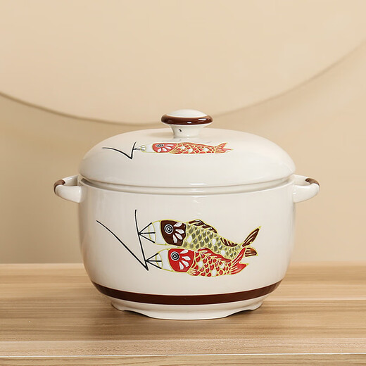 Raft core overflow soup stew cup Fujian Nan Fujian Nan overflow soup stew cup water-proof stew household ceramic stew pot inner tank with lid for cooking A large frosted model No. 3 1700ml (can be placed in a pressure cooker)