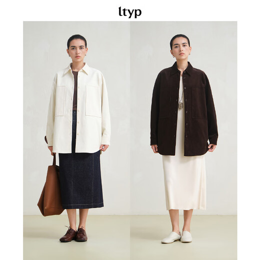 Journey original ltyp pima cotton corduroy oversize shirt fashionable literary shirt top women winter new style ebony coffee S