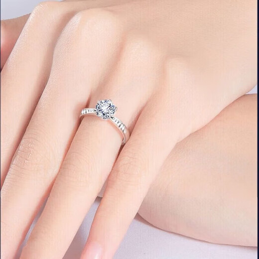 DR moissanite diamond ring, one carat diamond ring, six-claw snowflake twisting arm couple ring, live and adjustable, romantic snowflake 1 carat women's ring