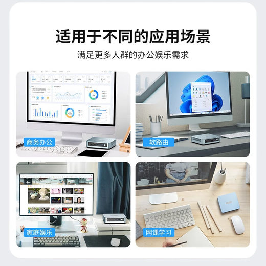 Panlei mini host Intel N100/N150 mini host Enterprise office online course learning NAS soft routing desktop DIY mini computer host Configuration 1 Intel N100 | 8G | 256G