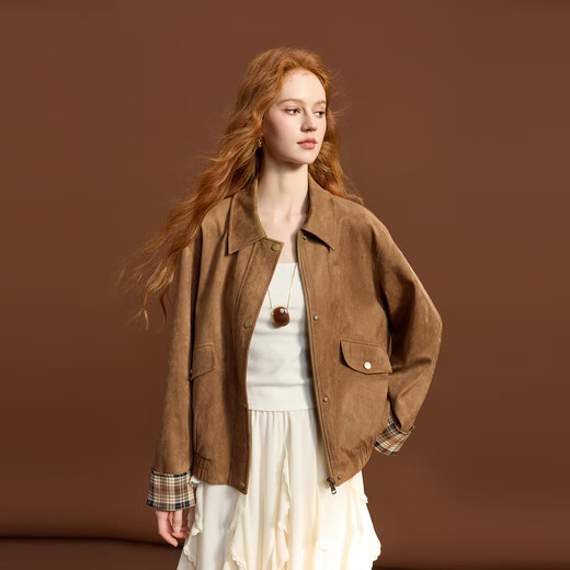 Sancai 2025 new winter casual style jacket loose zipper shirt jacket retro simple cardigan M