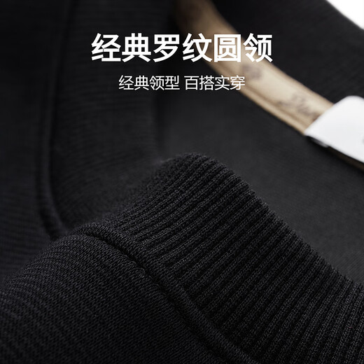 与狼共舞【重工刺绣】圆领卫衣男春秋男士简约百搭亲肤套头衫长袖上衣男