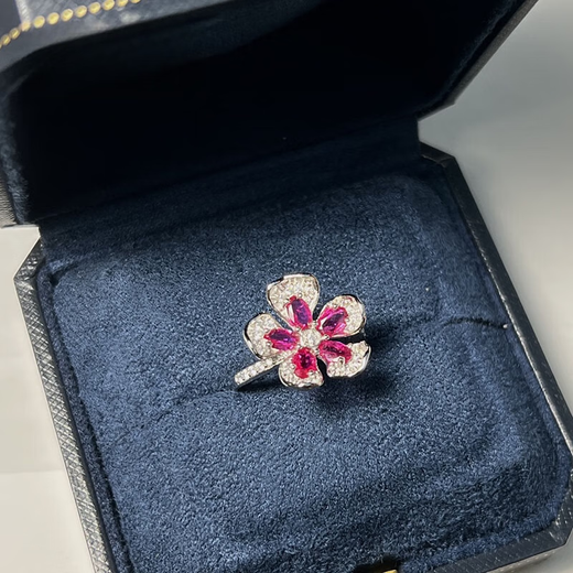 Duchen 1.0 carat ruby ring for women natural colored gemstone jewelry 925 silver inlaid jewelry No. 13