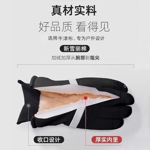 RED DRAGONFLY gloves men's winter cycling warm gloves electric motorcycle plus velvet touch screen anti-cold wind anti-freeze cotton ski gloves