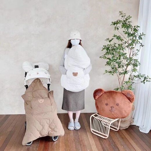 Raft Core Winter Stroller Out Wind Block Baby Stroller Blanket Winter Waist Stool Windproof Cloak Baby Windproof Cover Outside 75*78cm (Suitable for stroller + baby walking tool and waist stool) White Stroller Windshield Quilt + Blanket + Cloak