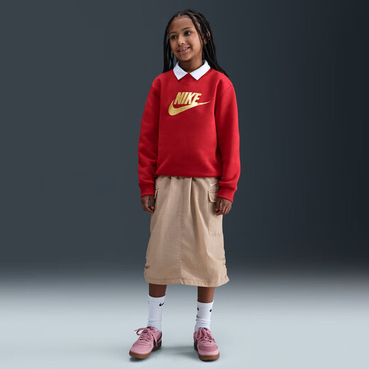 Nike (NIKE) big children's fleece sweatshirt winter new knitted boys and girls NIKE CLUB FLEECE HQ0975