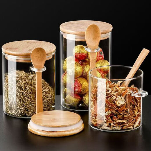 High borosilicate glass sealed jar moisture-proof tea can tea barrel large tea can storage tank glass jar sealed jar tea can 550ml 1 piece