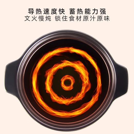 Clay pot large capacity stew pot stone pot household high temperature resistant gas stove open fire stew soup pot special ceramic pot upgraded thickening / strong freshness lock orange lid black pot 1.0L