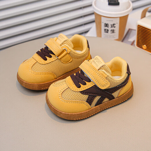 Terranis Yangma recommends 2025 spring and autumn new infant breathable mesh panel shoes 0-1 years old 2 boys soft sole anti-slip lemon yellow 18_inner length 12cm