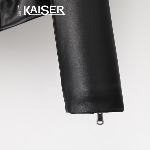 KAISER Kaiser leather jacket for women, sheepskin motorcycle style leather jacket, Korean version, slim, fashionable and trendy, women's jacket M