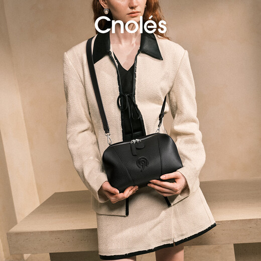 Cnoles bag ladies 2025 new shoulder crossbody bag genuine leather armpit bag high-end light luxury fashion soft square bag black soft square bag fashion item