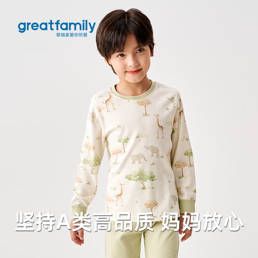 Greatfamily 2025 autumn style baby round neck long-sleeved top for boys and girls 130