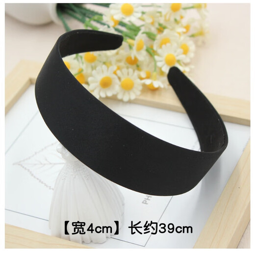 Diy handmade hairpin production material hair accessories headband black all-inclusive cloth hairband simple fabric wide hairband black 2.0CM black