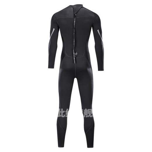 L Wetsuit one-piece men's 3mm warm, super elastic and wear-resistant wetsuit, cold-proof wetsuit, winter swimming suit, black XS