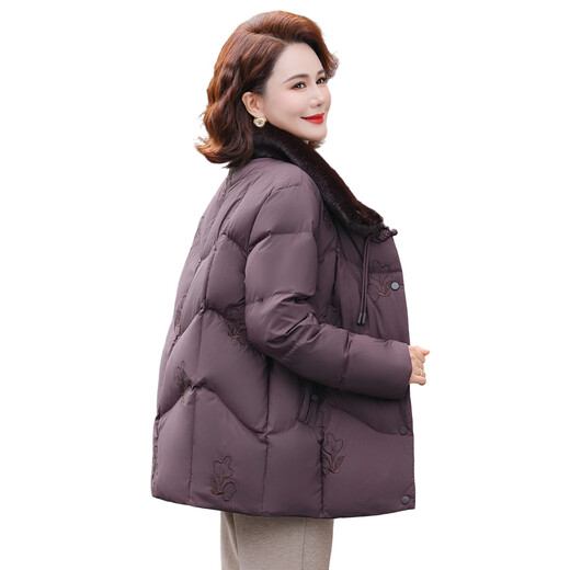 Yaya (YAYA) mother down jacket women's winter clothing 2025 new fur collar mid-length middle-aged and elderly style thickened coat