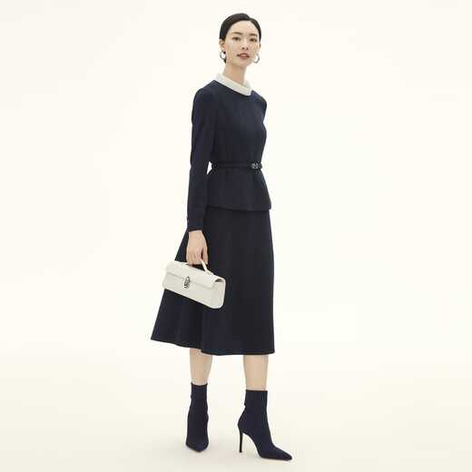 NAERSI Quietly Luxurious and Elegant Sheep Wool Shirt Elegant Chanson 25th Winter New Style (With Belt) Dark Turquoise L